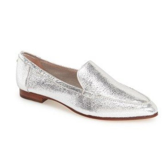 kate spade Shoes - Kate Spade Women's Carima Silver Metallic Crackled Flats Loafers Size 8